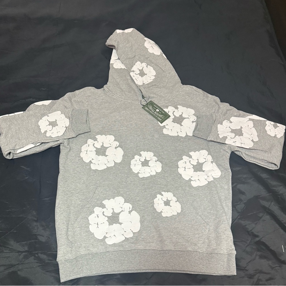 Gray Floral Hoodie